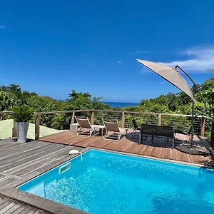 Coco Pointe Batterie. Piscine, Vue Mer, 4 P. Deshaies